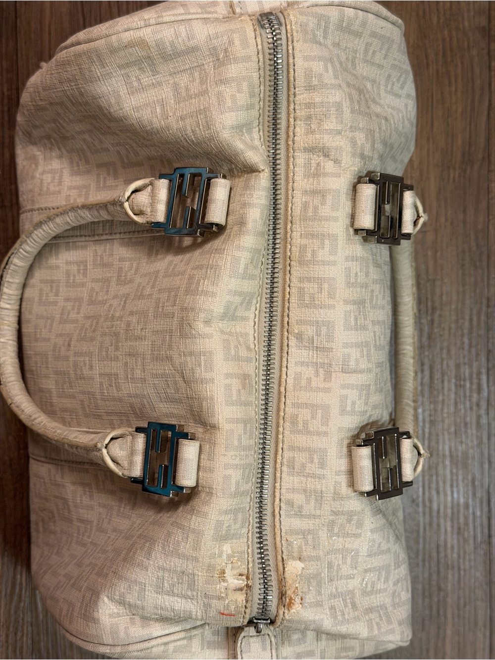 Fendi Beige Zucca Canvas Top-Handle Satchel - Picture 12 of 15